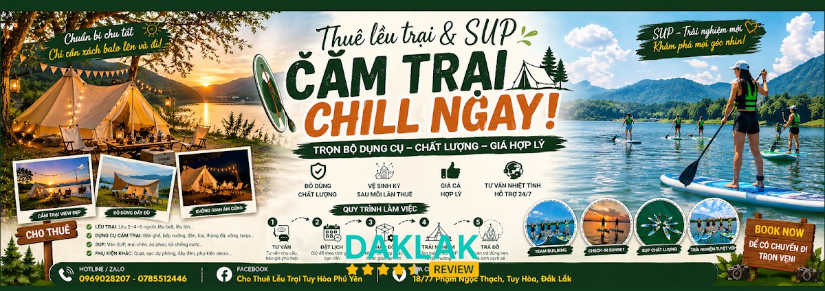 Dụng cụ cắm trại tại Tuy Hòa