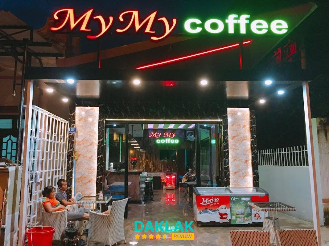 Cà phê Trà My Krông Bông có không gian sân vườn rộng