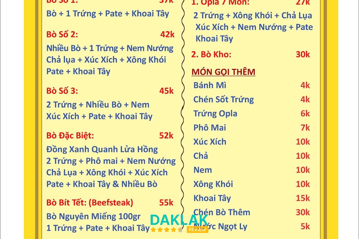 Phần bò né tại Quán bò né Ngon Tuy Hòa