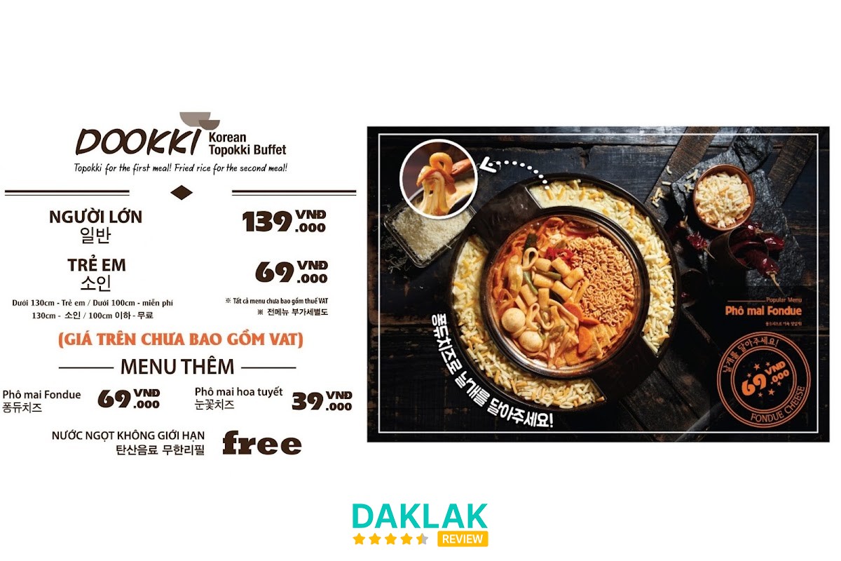 Buffet tokbokki Dookki Buôn Ma Thuột