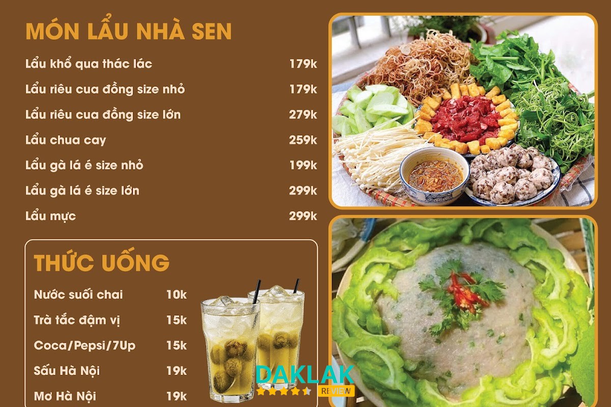 Món ăn tại Tiệm Ăn Sen Quán Tuy Hòa