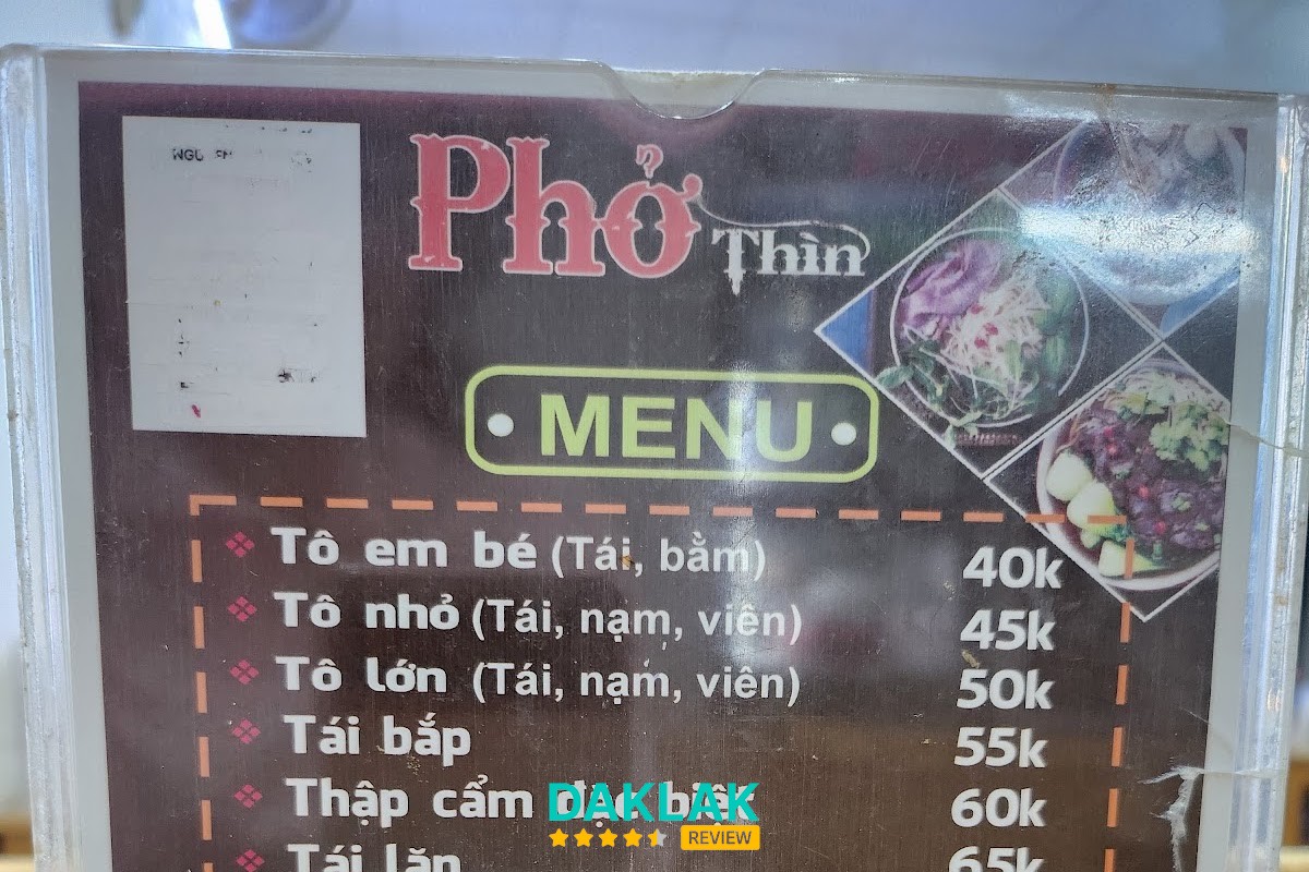Tô phở tại Phở Thìn Tuy Hòa