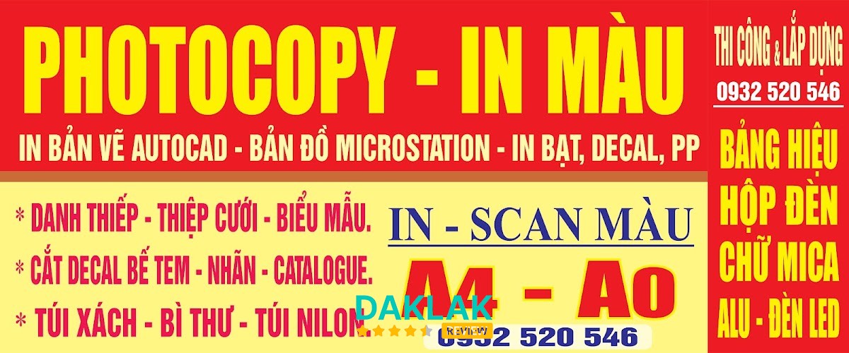 Photocopy In Màu A0 Buôn Ma Thuột