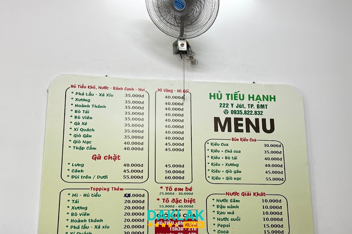 Hủ tiếu nước tại Hủ Tiếu Hạnh