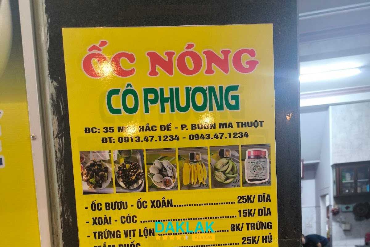 Ốc luộc chấm mắm gừng tại Cô Phương