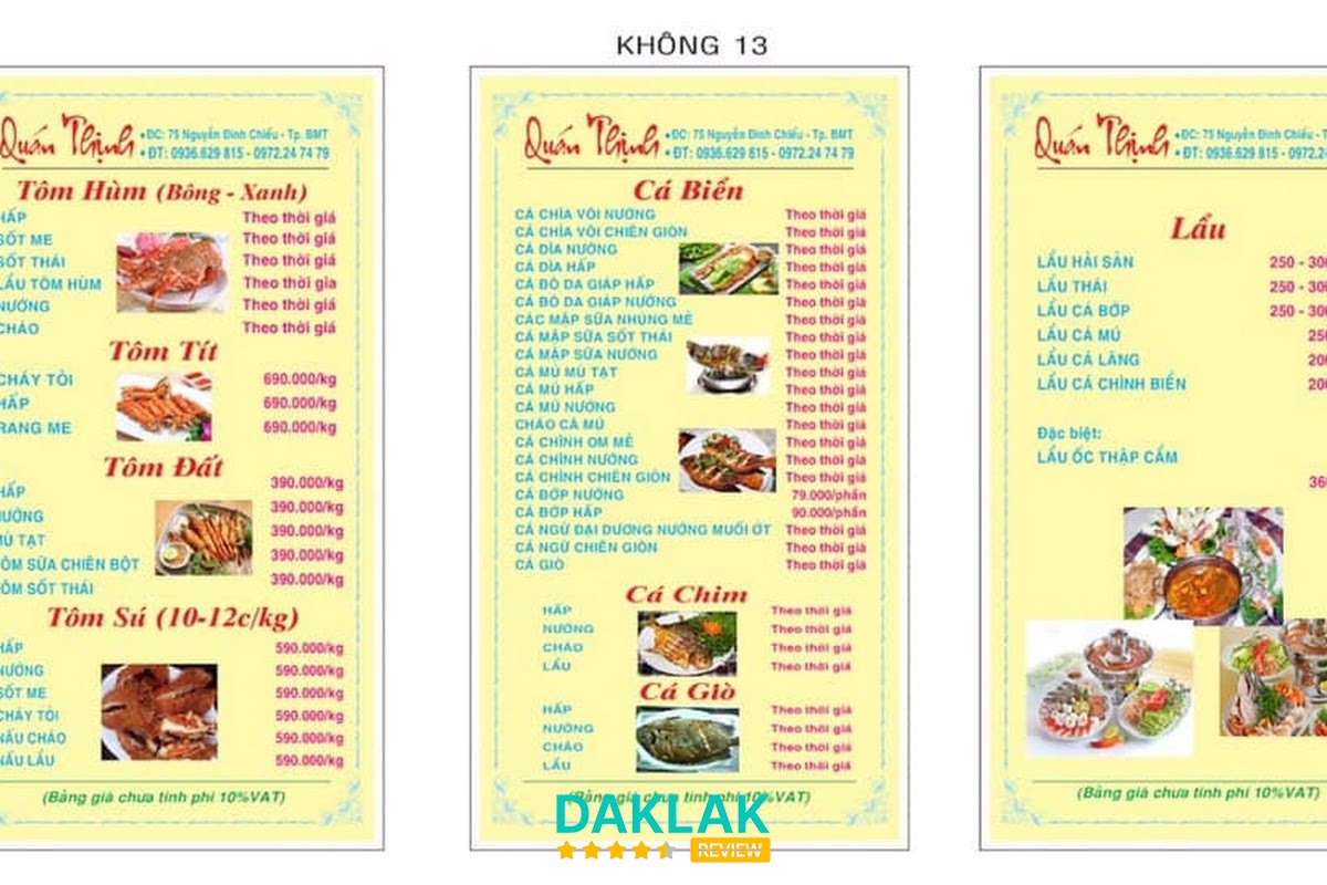 Hải sản tươi tại Hải Sản Thịnh