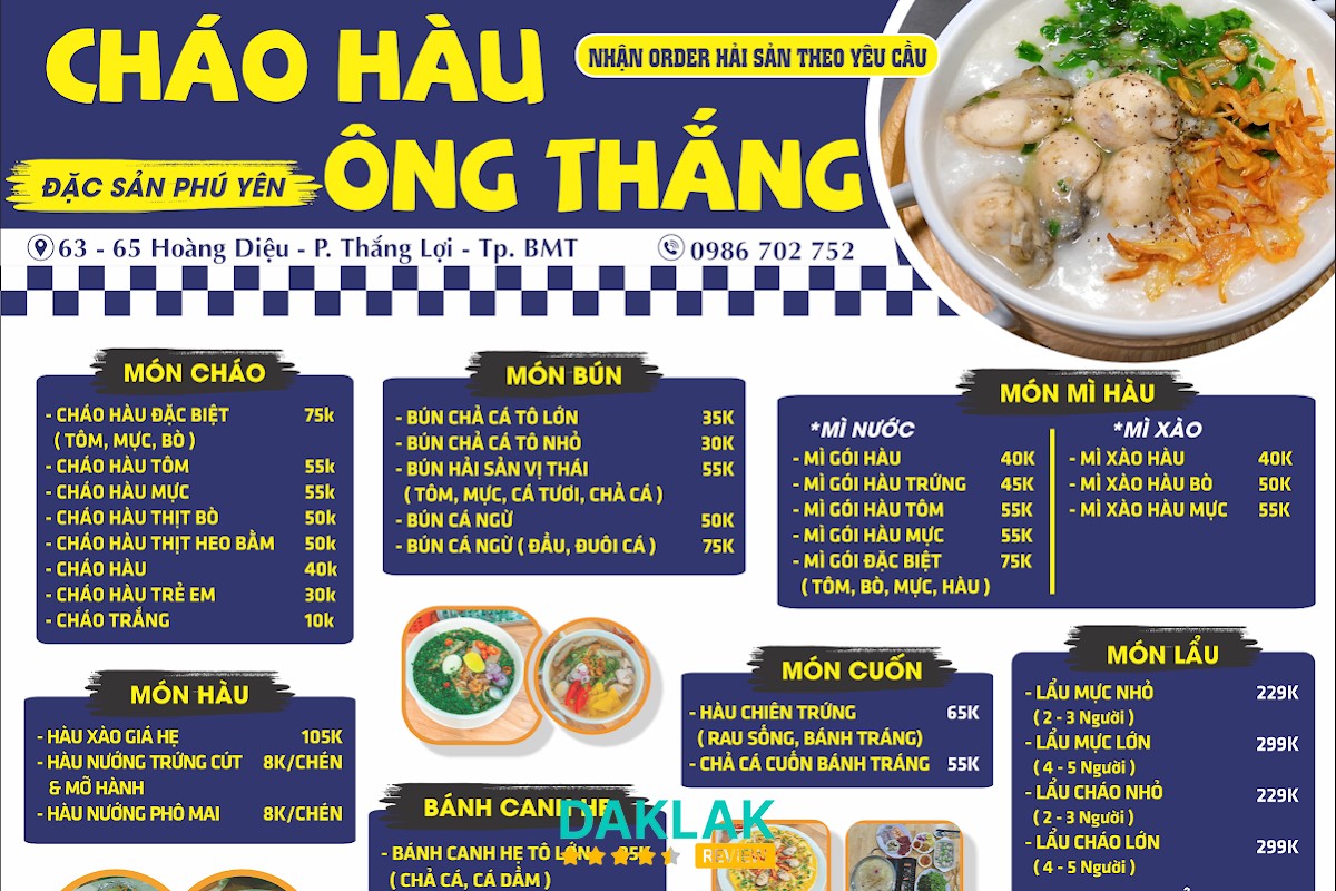 Hàu tại Cháo Hàu Ông Thắng
