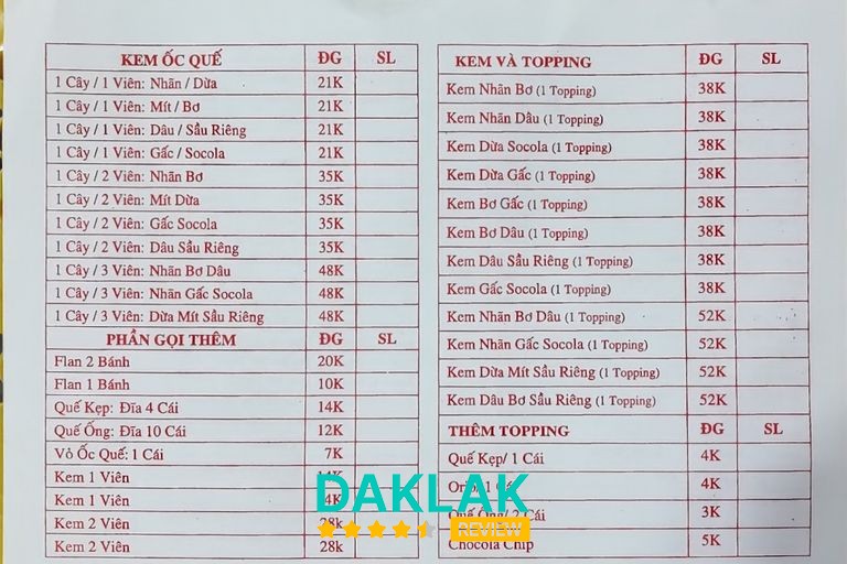 Kem nhãn tại Duy Tân Tuy Hòa