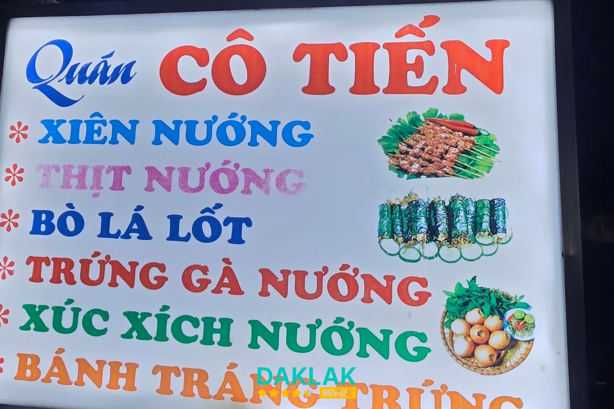 Xiên nướng tại Quán Cô Tiến